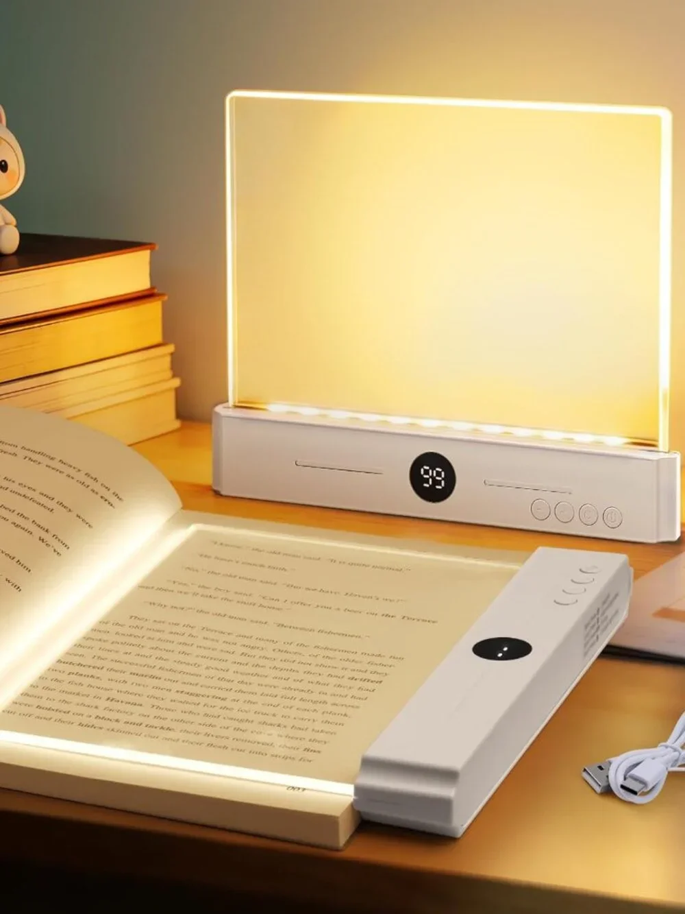NEW 3 Color LED Light Book Reader Panel USB-C Chargeable Pink or Black GIFT Pick